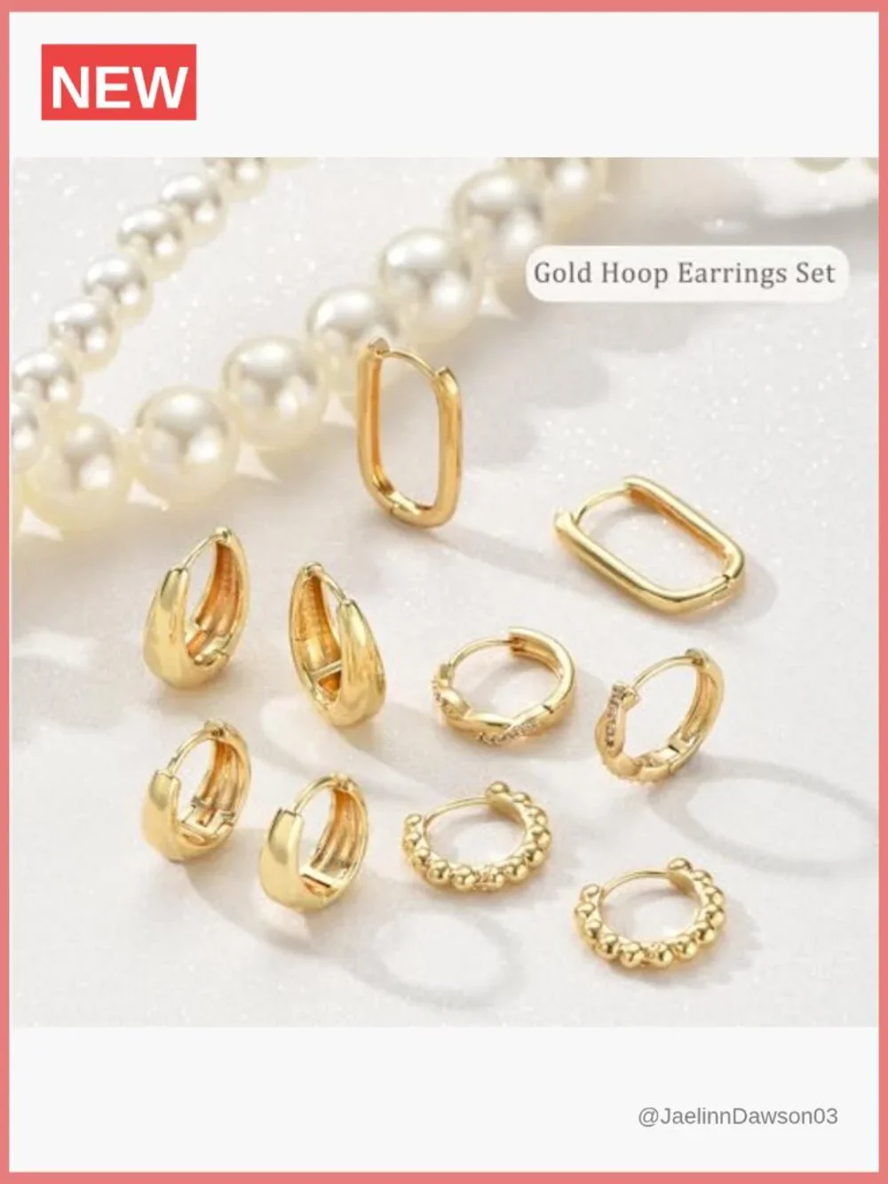 9 Pairs Chunky Hoop Huggie Earrings Set, Gold Plated Hypoallergenic Jewelry Gift